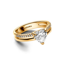 Load image into Gallery viewer, Double Band Heart Ring