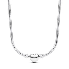 Load image into Gallery viewer, Pandora Moments Heart Clasp Snake Chain Necklace