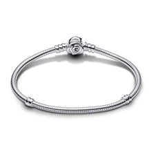 Load image into Gallery viewer, Pandora Moments Rose in Bloom Clasp Snake Chain Bracelet
