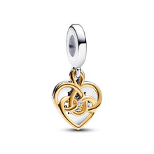 Load image into Gallery viewer, Lab-grown Diamond Engravable Mom Double Dangle Charm