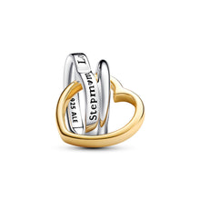 Load image into Gallery viewer, Two-tone Stepmum Entwined Hearts Charm