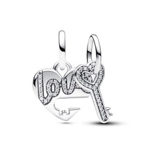Load image into Gallery viewer, Splittable Heart & Key Dangle Charm