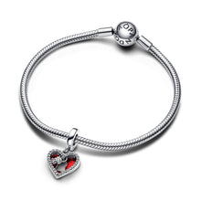 Load image into Gallery viewer, Red Heart & Keyhole Double Dangle Charm