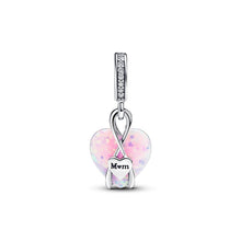 Load image into Gallery viewer, Mom Opalescent Heart Dangle Charm

