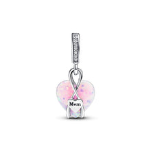 Load image into Gallery viewer, Mom Opalescent Heart Dangle Charm
