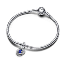 Load image into Gallery viewer, Blue Eternity Circle Dangle Charm