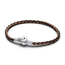Load image into Gallery viewer, Disney The Lion King Clasp Pandora Moments Braided Leather Bracelet