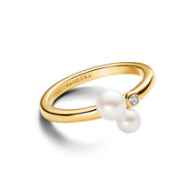 Load image into Gallery viewer, Duo Treated Freshwater Cultured Pearls Ring