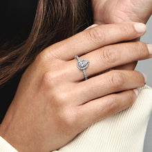 Load image into Gallery viewer, Sparkling Pear Halo Ring