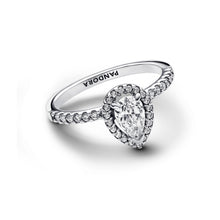 Load image into Gallery viewer, Sparkling Pear Halo Ring