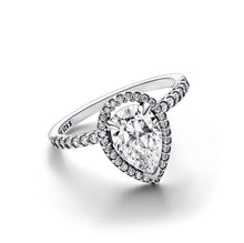 Load image into Gallery viewer, Sparkling Pear Halo Ring