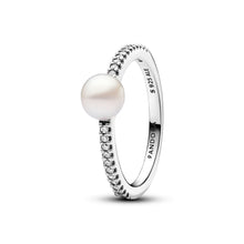 Load image into Gallery viewer, Treated Freshwater Cultured Pearl & Pavé Ring