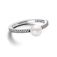 Load image into Gallery viewer, Treated Freshwater Cultured Pearl & Pavé Ring