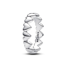 Load image into Gallery viewer, Row of Hearts Ring