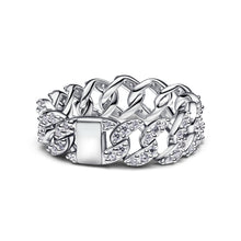 Load image into Gallery viewer, Pav‚ Cuban Chain Ring