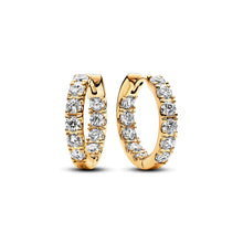 Load image into Gallery viewer, Sparkling Row Eternity Hoop Earrings
