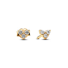 Load image into Gallery viewer, Triple Stone Heart Stud Earrings