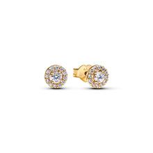 Load image into Gallery viewer, Round Pav‚ Halo Stud Earrings