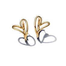 Load image into Gallery viewer, Organically Shaped Heart Hoop Earrings