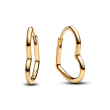 Load image into Gallery viewer, Asymmetrical Heart Hoop Earrings