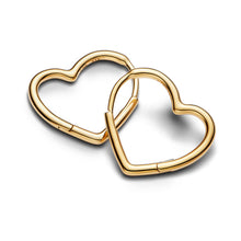 Load image into Gallery viewer, Asymmetrical Heart Hoop Earrings