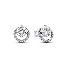 Load image into Gallery viewer, Sparkling Round Halo Stud Earrings