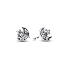 Load image into Gallery viewer, Sparkling Moon & Star Stud Earrings