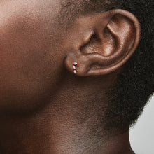 Load image into Gallery viewer, Sparkling Red Candy Cane Stud Earrings