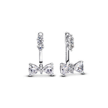 Load image into Gallery viewer, Sparkling Bow Drop Earrings