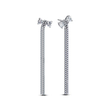 Load image into Gallery viewer, Pav‚ Bow Drop Earrings