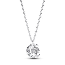 Load image into Gallery viewer, Moon & Spinning Tree of Life Pendant Necklace