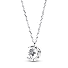 Load image into Gallery viewer, Moon & Spinning Tree of Life Pendant Necklace
