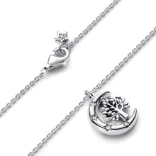 Load image into Gallery viewer, Moon & Spinning Tree of Life Pendant Necklace