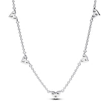 Load image into Gallery viewer, Triple Stone Heart Station Chain Necklace