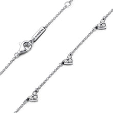 Load image into Gallery viewer, Triple Stone Heart Station Chain Necklace