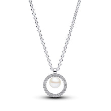 Load image into Gallery viewer, Treated Freshwater Cultured Pearl & Pavé Collier Necklace