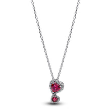 Load image into Gallery viewer, Red Halo Hearts Pendant Necklace