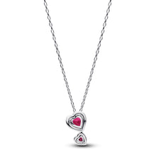 Load image into Gallery viewer, Red Halo Hearts Pendant Necklace