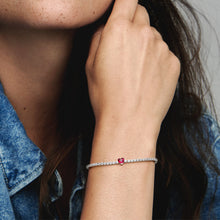 Load image into Gallery viewer, Red Sparkling Heart Tennis Bracelet