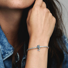 Load image into Gallery viewer, Pandora Moments Sparkling Moon Clasp Snake Chain Bracelet