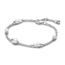 Load image into Gallery viewer, Treated Freshwater Cultured Pearl Station Chain Bracelet