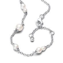 Load image into Gallery viewer, Treated Freshwater Cultured Pearl Station Chain Bracelet