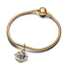 Load image into Gallery viewer, Disney Mickey Mouse & Minnie Mouse Two-tone Spinning Moon Dangle Charm