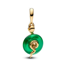 Load image into Gallery viewer, Snake Green Murano Glass Dangle Charm