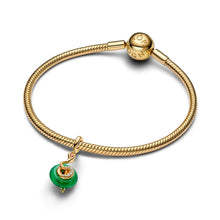 Load image into Gallery viewer, Snake Green Murano Glass Dangle Charm