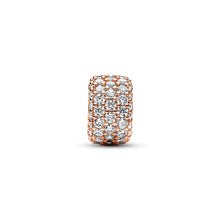 Load image into Gallery viewer, Sparkling Pavé Triple-row Charm in 14k Rose Gold-Plated