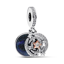Load image into Gallery viewer, Two-tone Shooting Star Double Dangle Charm