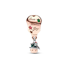 Load image into Gallery viewer, Two-tone Santa Claus in Hot Air Balloon Charm