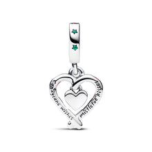 Load image into Gallery viewer, Double Candy Cane Heart Christmas Dangle Charm
