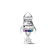 Load image into Gallery viewer, Space Love Rocket Charm